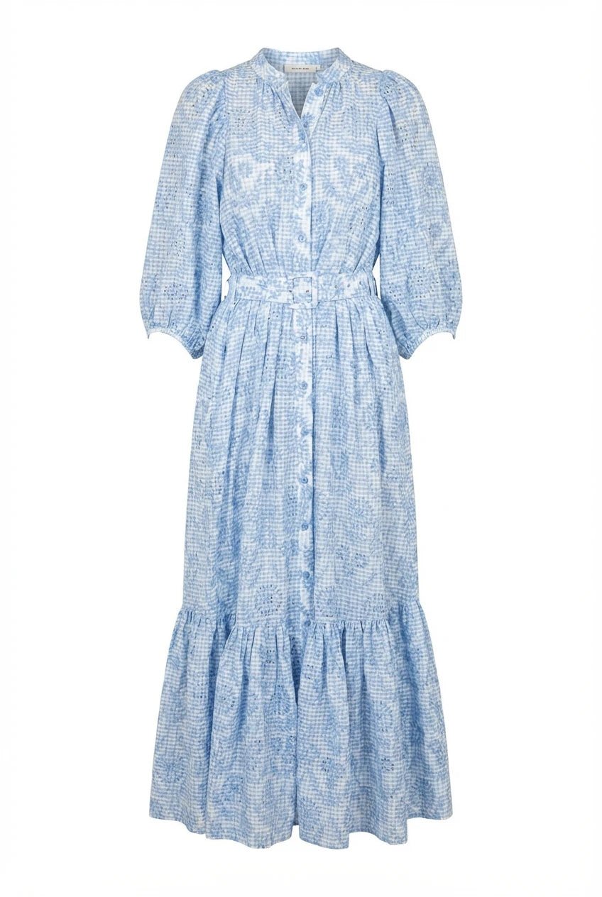 Checks Belt Dress Light Blue | Kjoler | Smuk