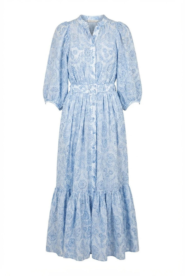 Checks Belt Dress Light Blue | Kjoler | Smuk