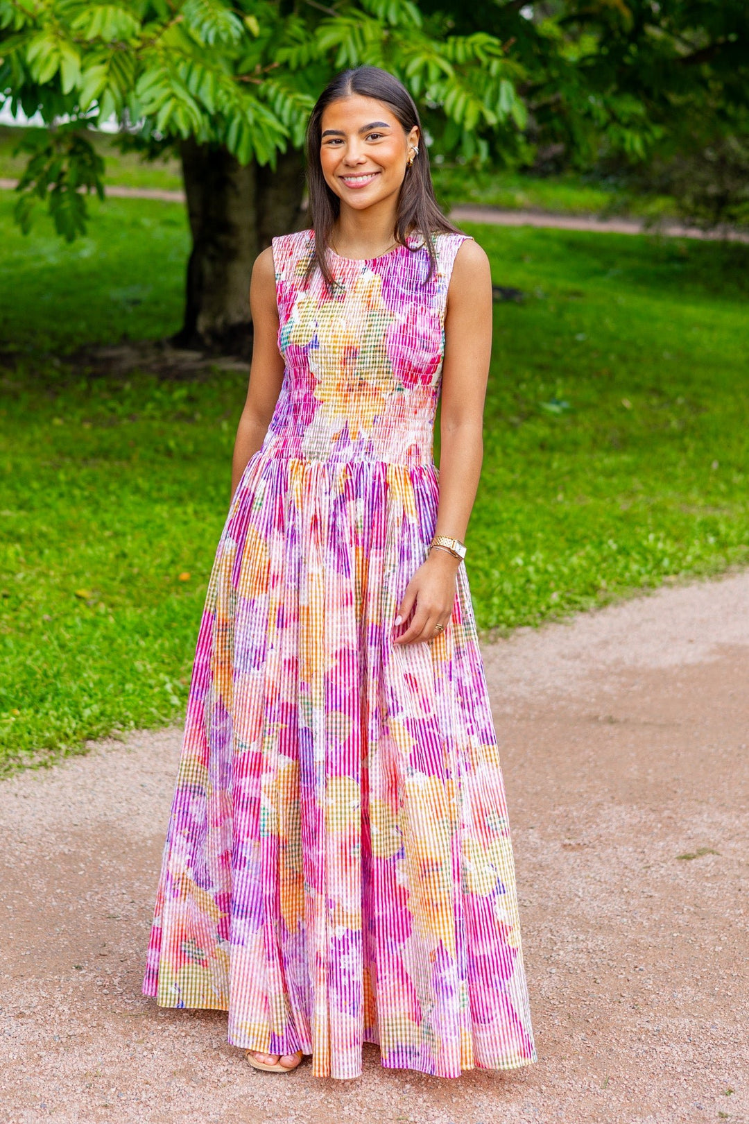 Checks Maxi Dress Confetti | Kjoler | Smuk