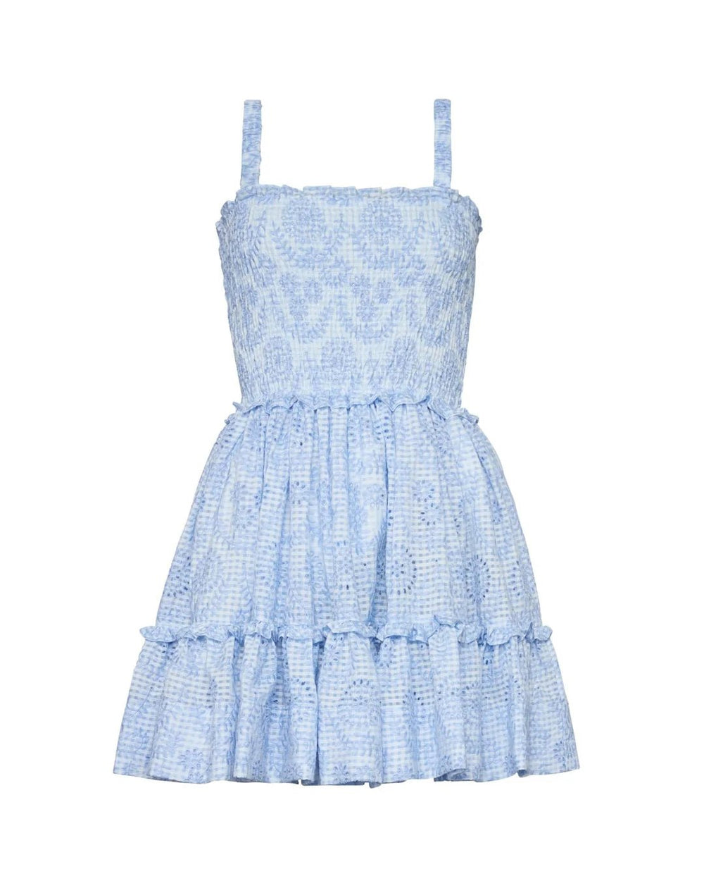 Checks Mini Dress Light Blue | Kjoler | Smuk