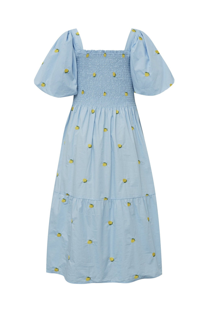 Cheri Fruit Dress Light Blue/Yellow | Kjoler | Smuk