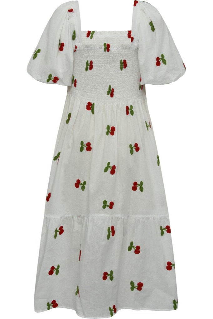 Cheri Fruit Dress White/Red | Kjoler | Smuk - Dameklær på nett