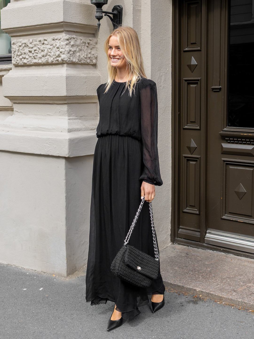 Chiffon Maxi Dress Black | Kjoler | Smuk