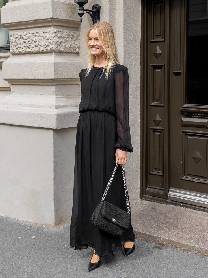 Chiffon Maxi Dress Black | Kjoler | Smuk