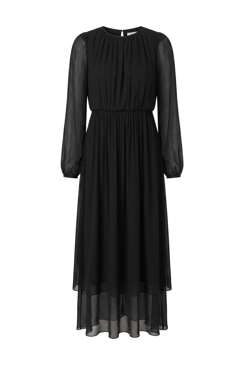 Chiffon Maxi Dress Black | Kjoler | Smuk