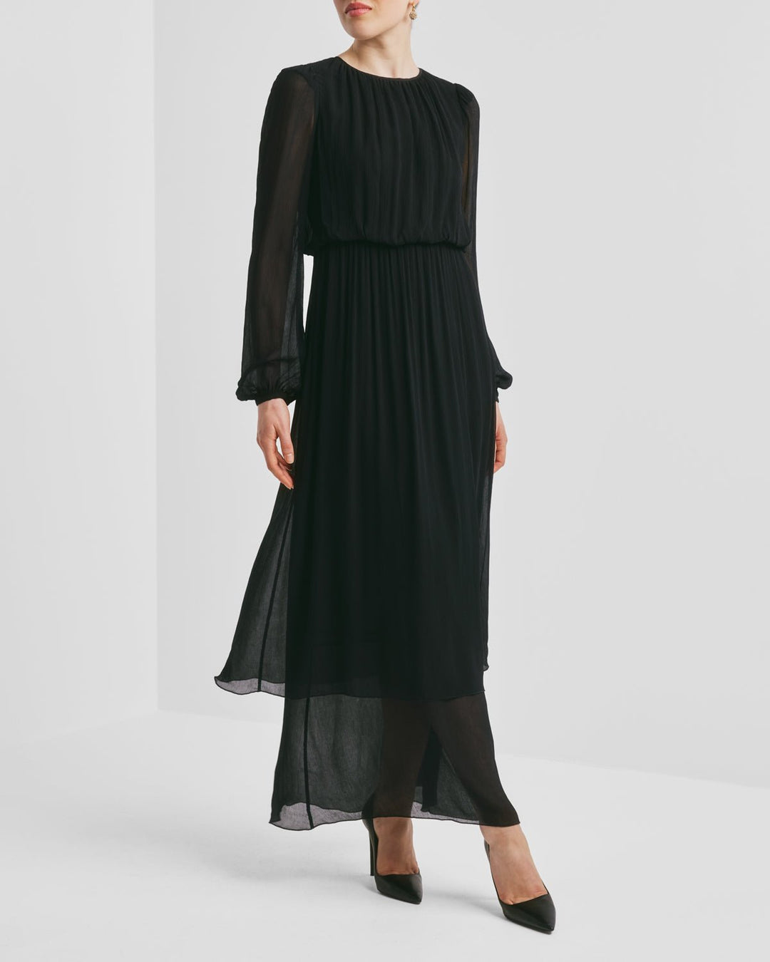 Chiffon Maxi Dress Black | Kjoler | Smuk