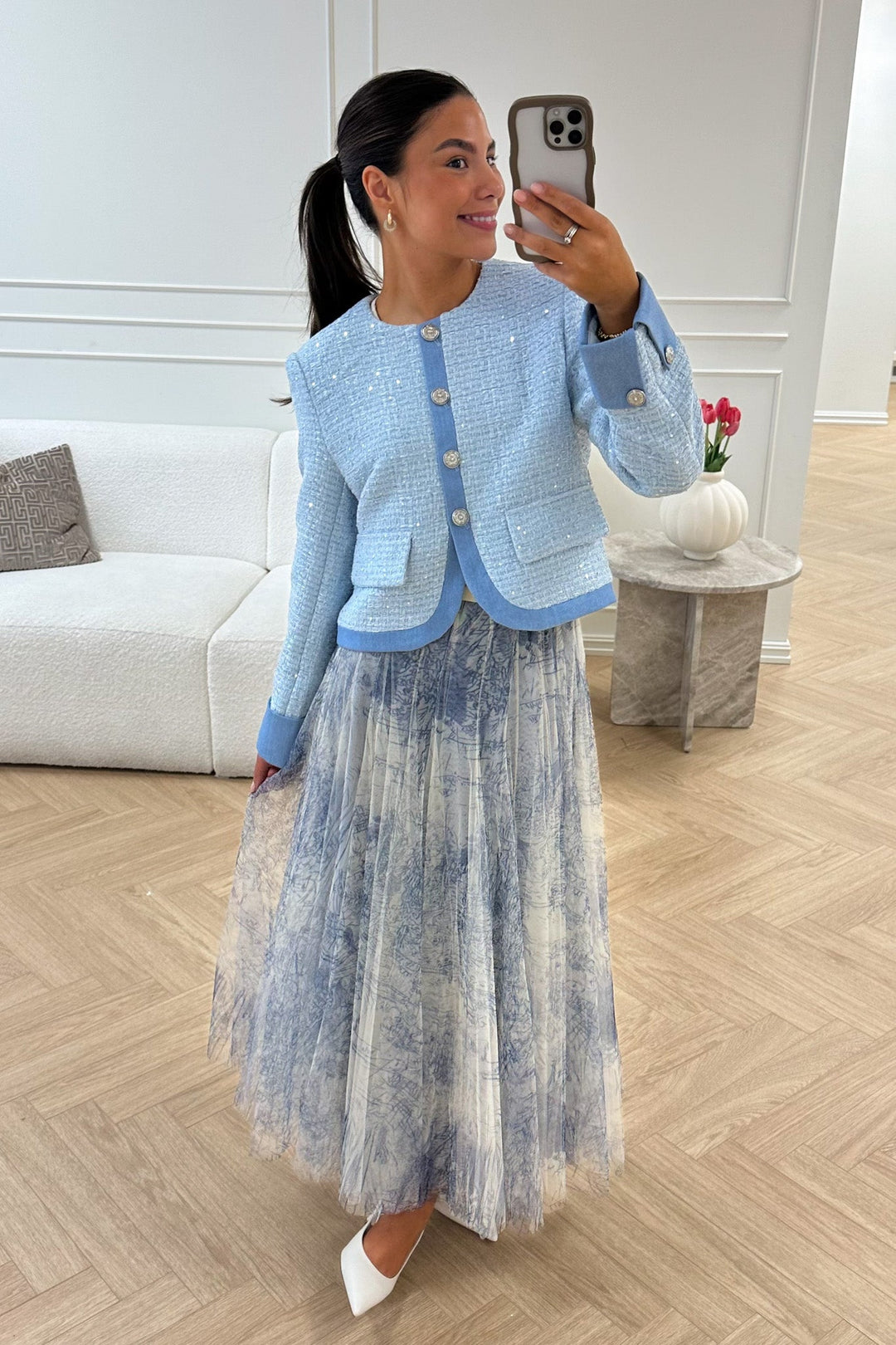 Choklate Tyll Skirt Ecru Print | Skjørt | Smuk