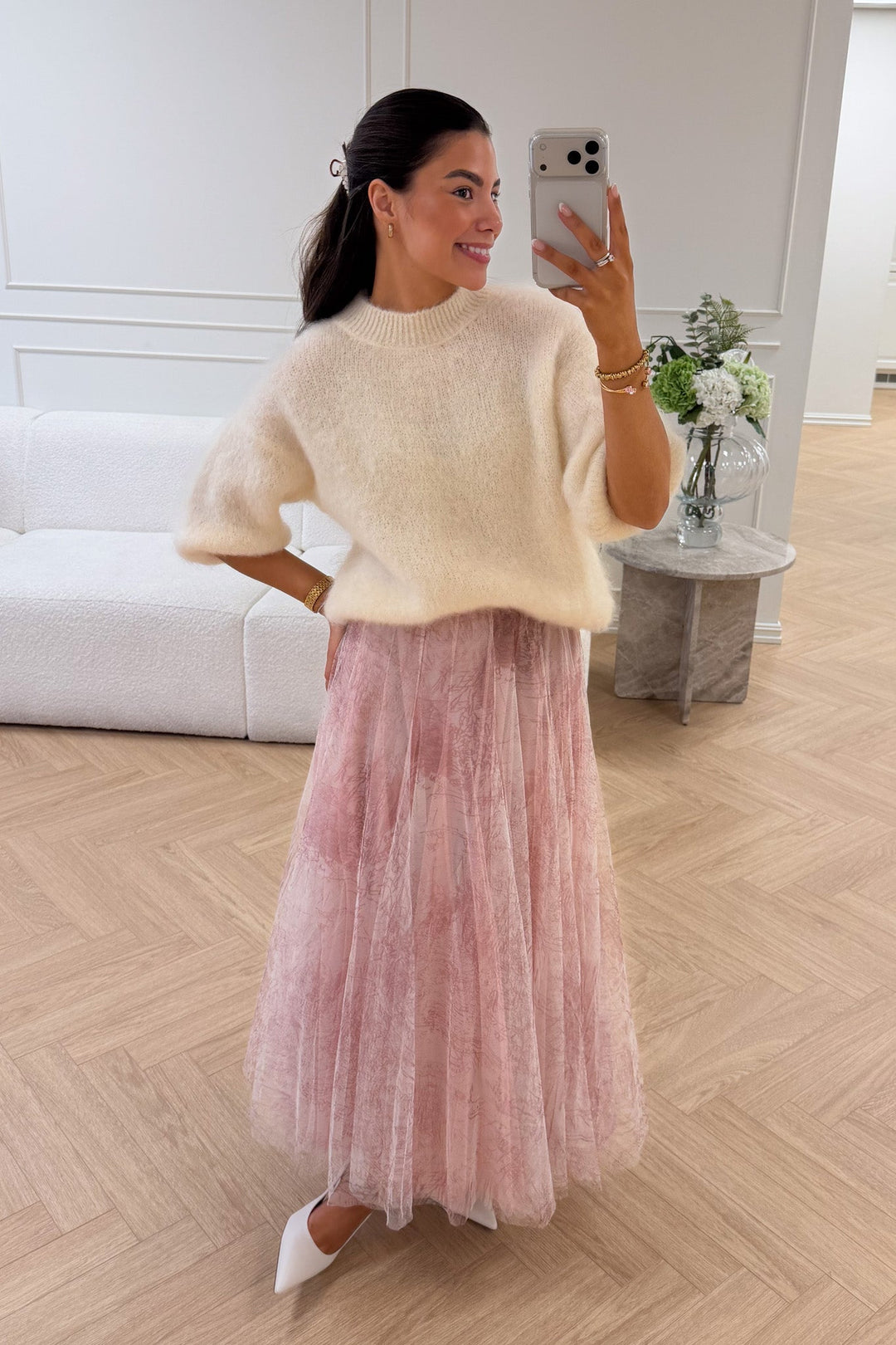 Choklate Tyll Skirt Pink Print | Skjørt | Smuk