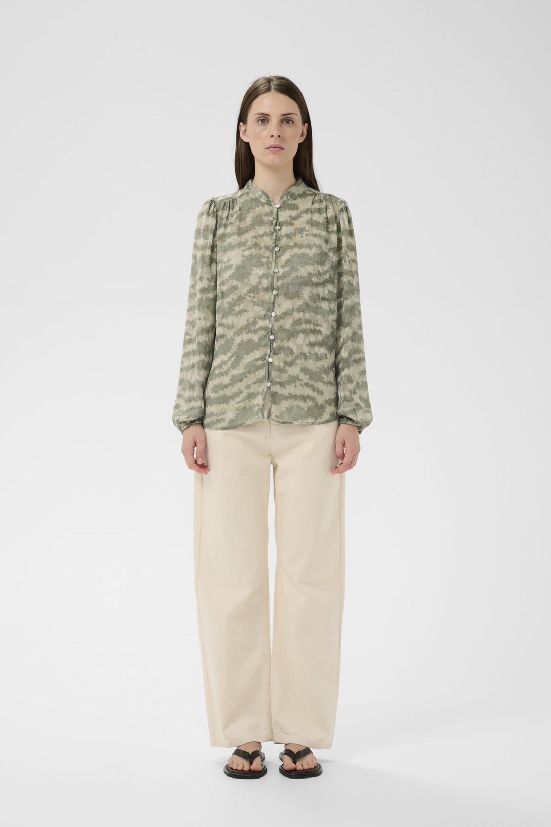 Cielleiw Shirt Mulled Basil Tiger Stripes | Skjorter og bluser | Smuk