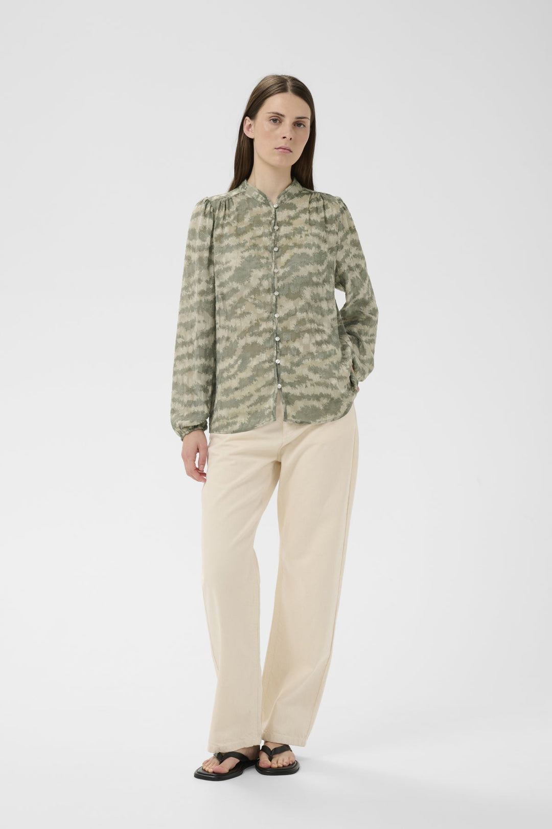Cielleiw Shirt Mulled Basil Tiger Stripes | Skjorter og bluser | Smuk