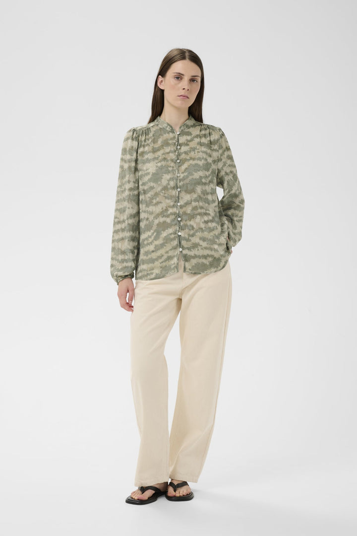 Cielleiw Shirt Mulled Basil Tiger Stripes | Skjorter og bluser | Smuk