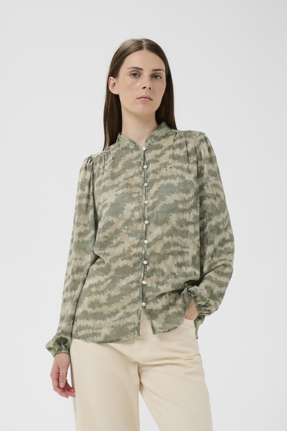 Cielleiw Shirt Mulled Basil Tiger Stripes | Skjorter og bluser | Smuk