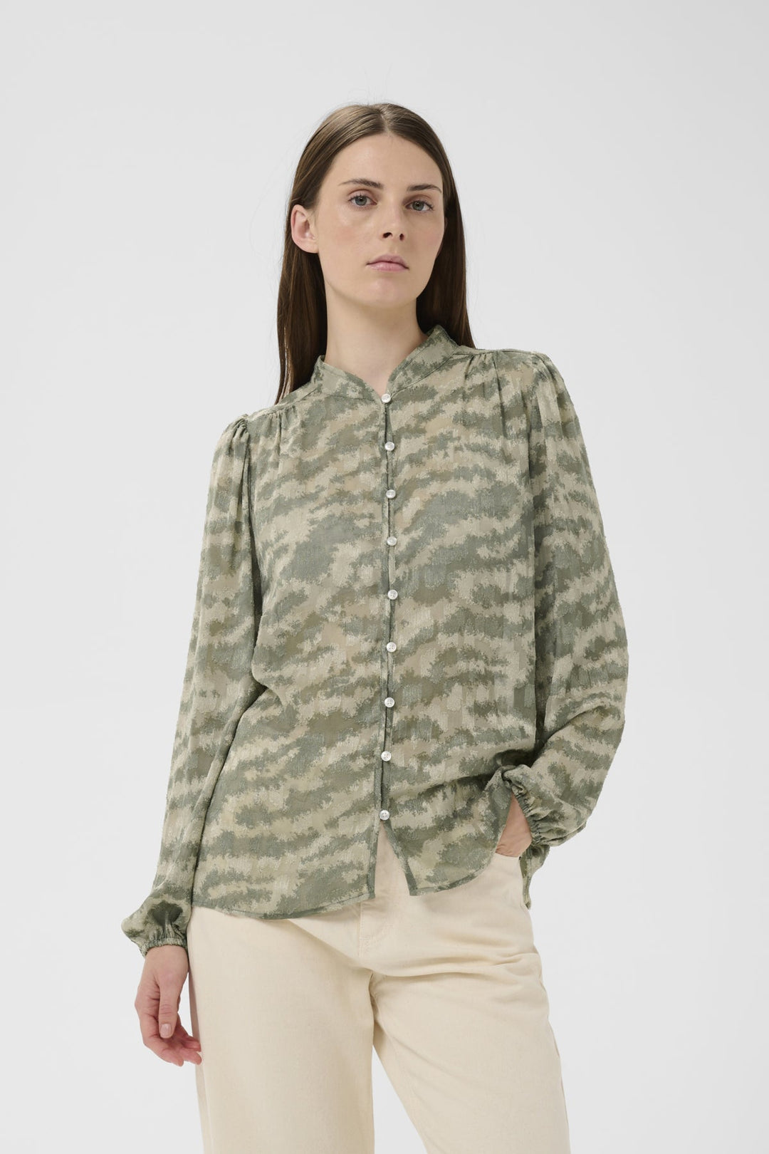 Cielleiw Shirt Mulled Basil Tiger Stripes | Skjorter og bluser | Smuk