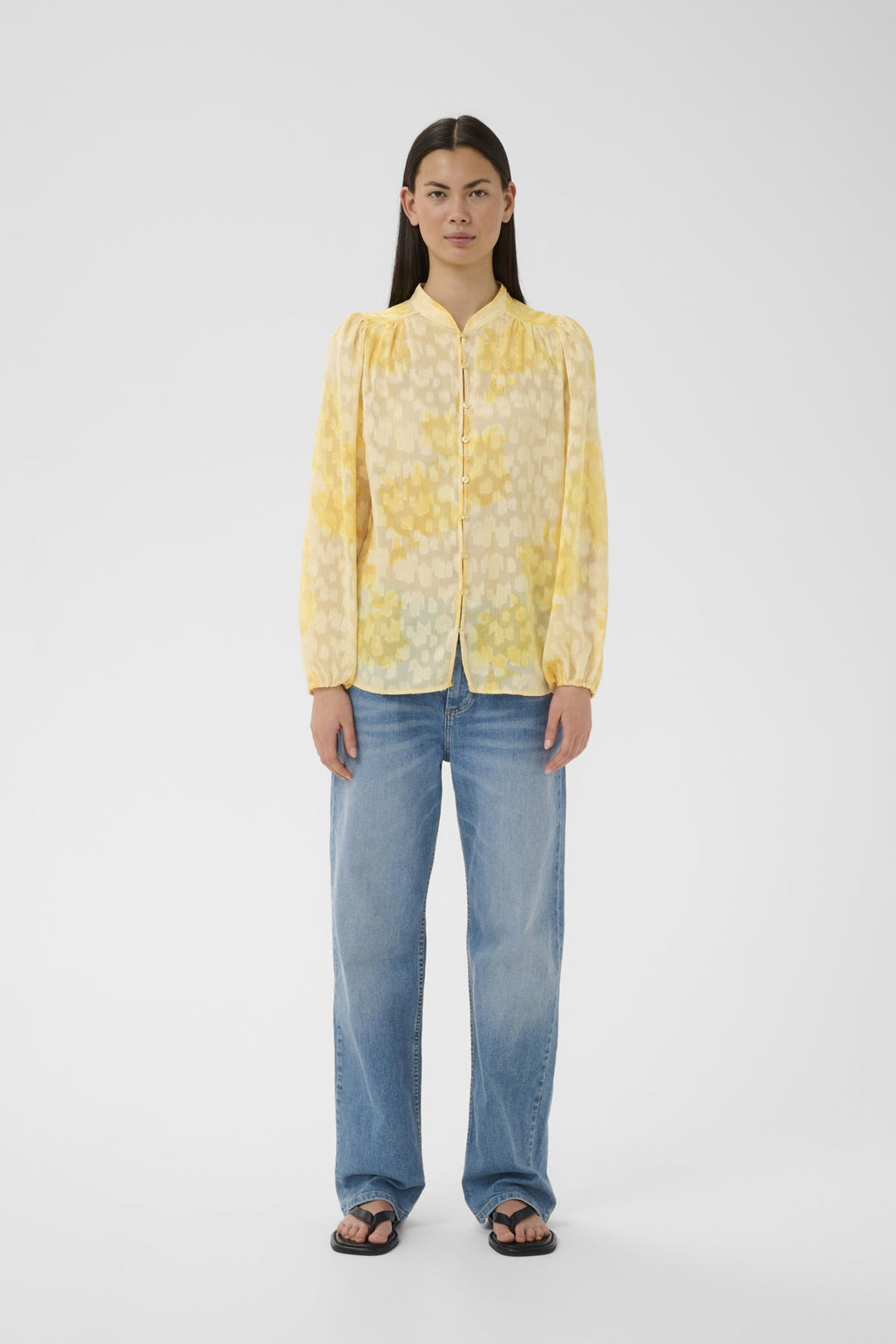 Cielleiw Shirt Yellow Illuminating Floral | Skjorter og bluser | Smuk