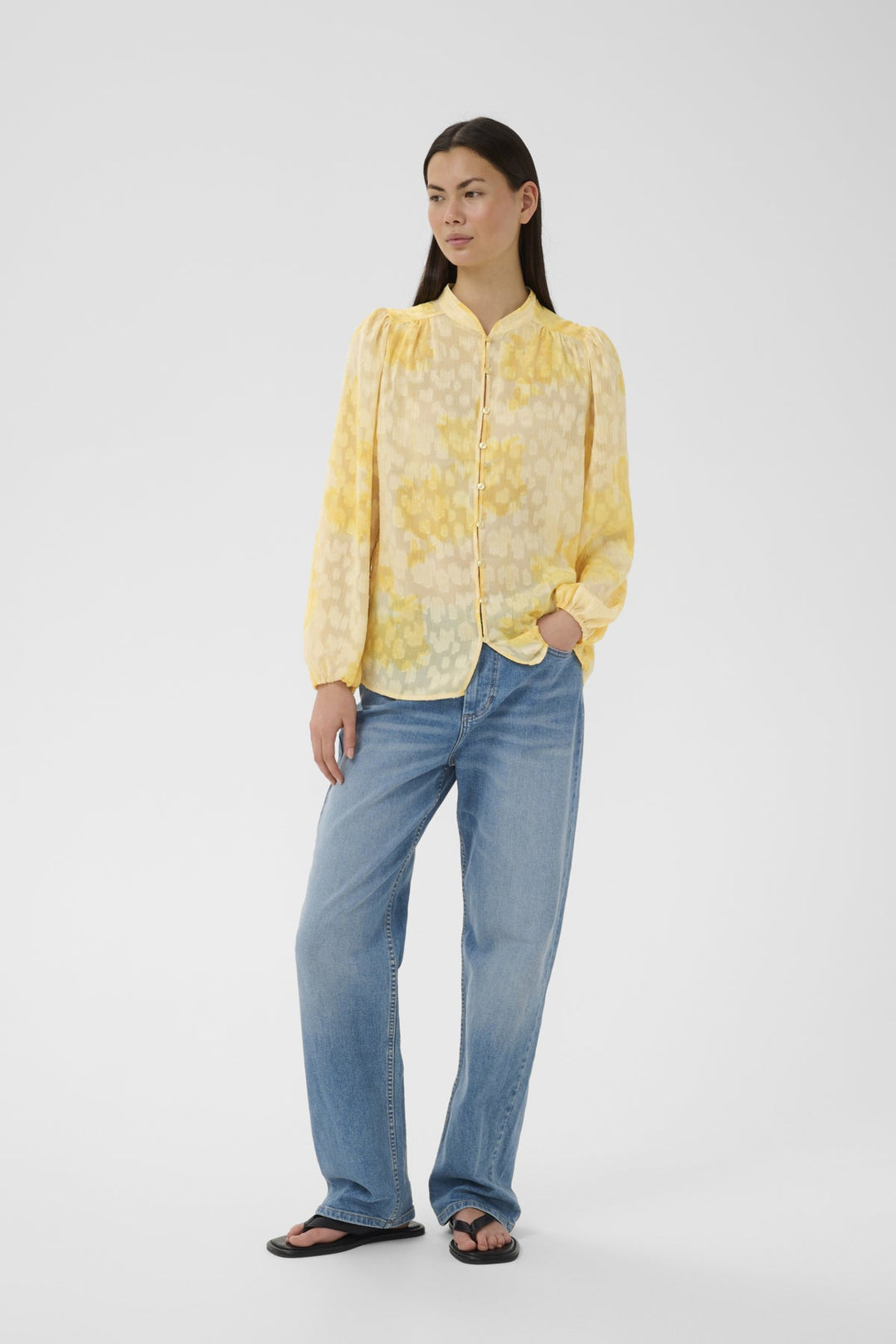 Cielleiw Shirt Yellow Illuminating Floral | Skjorter og bluser | Smuk