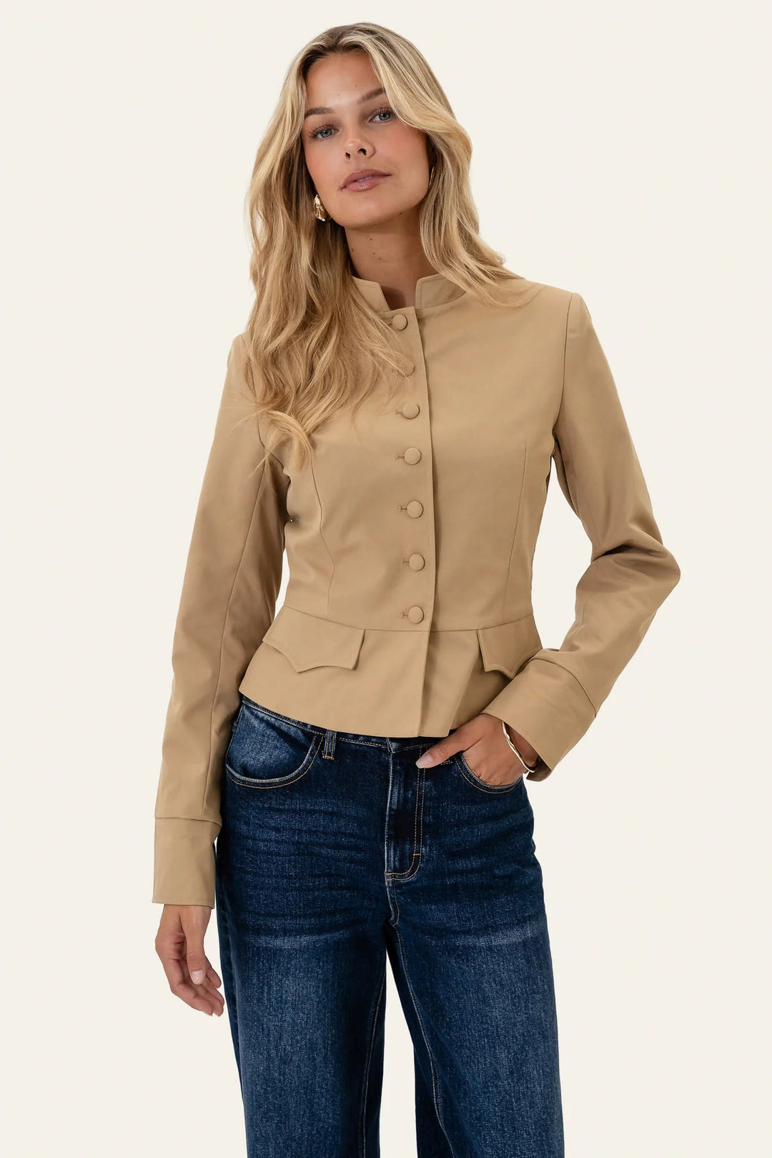 Cille Blazer Shirt Camel | Blazer | Smuk