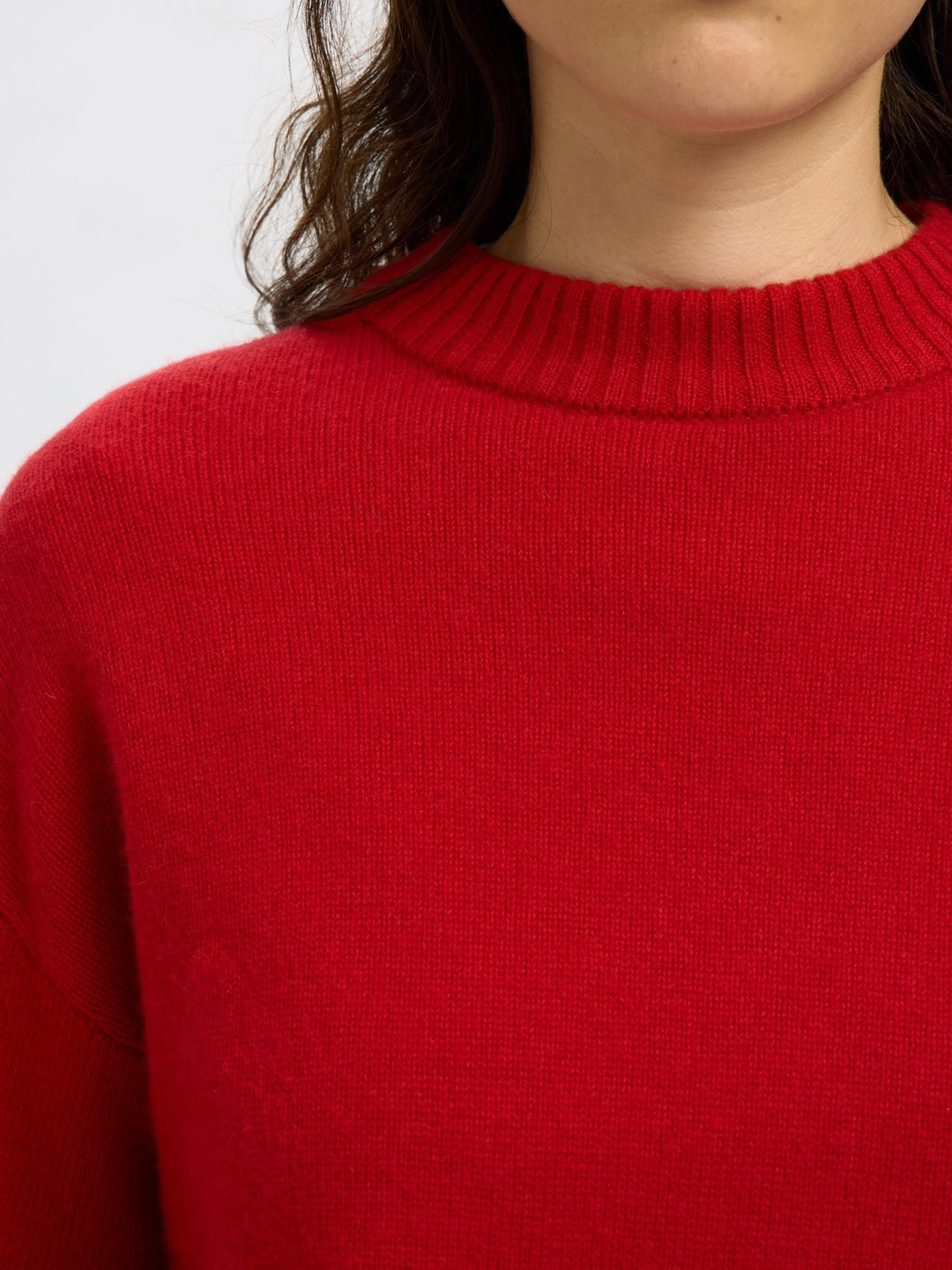 Cille Cashmerelend Ls Knit O - Neck Equestrian Red | Genser | Smuk - Dameklær på nett