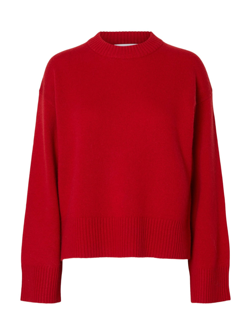 Cille Cashmerelend Ls Knit O - Neck Equestrian Red | Genser | Smuk - Dameklær på nett