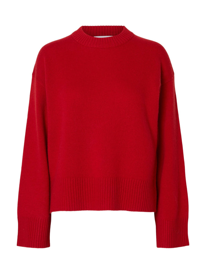Cille Cashmerelend Ls Knit O - Neck Equestrian Red | Genser | Smuk - Dameklær på nett