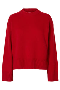 Cille Cashmerelend Ls Knit O-Neck Equestrian Red