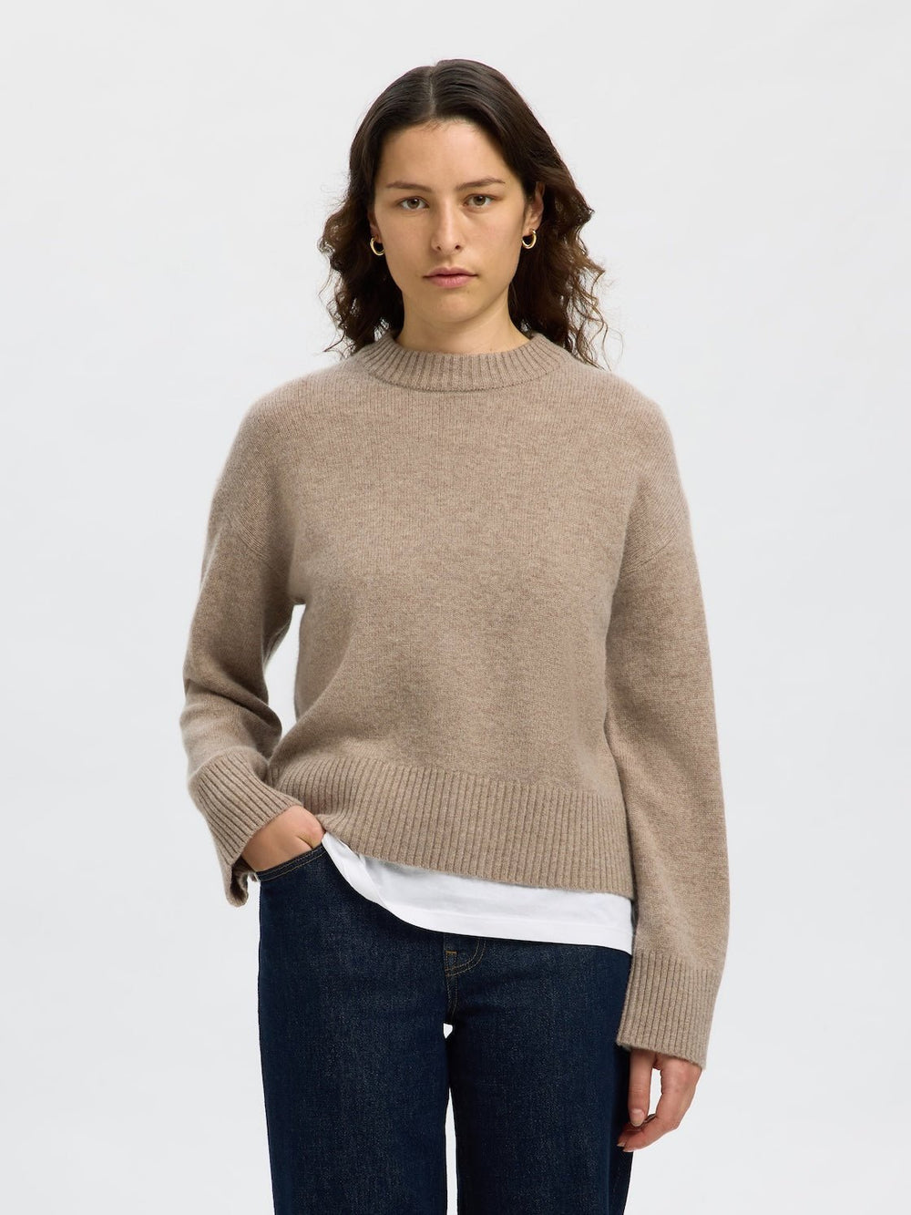 Cille Cashmerelend Ls Knit O - Neck Irish Cream | Genser | Smuk - Dameklær på nett