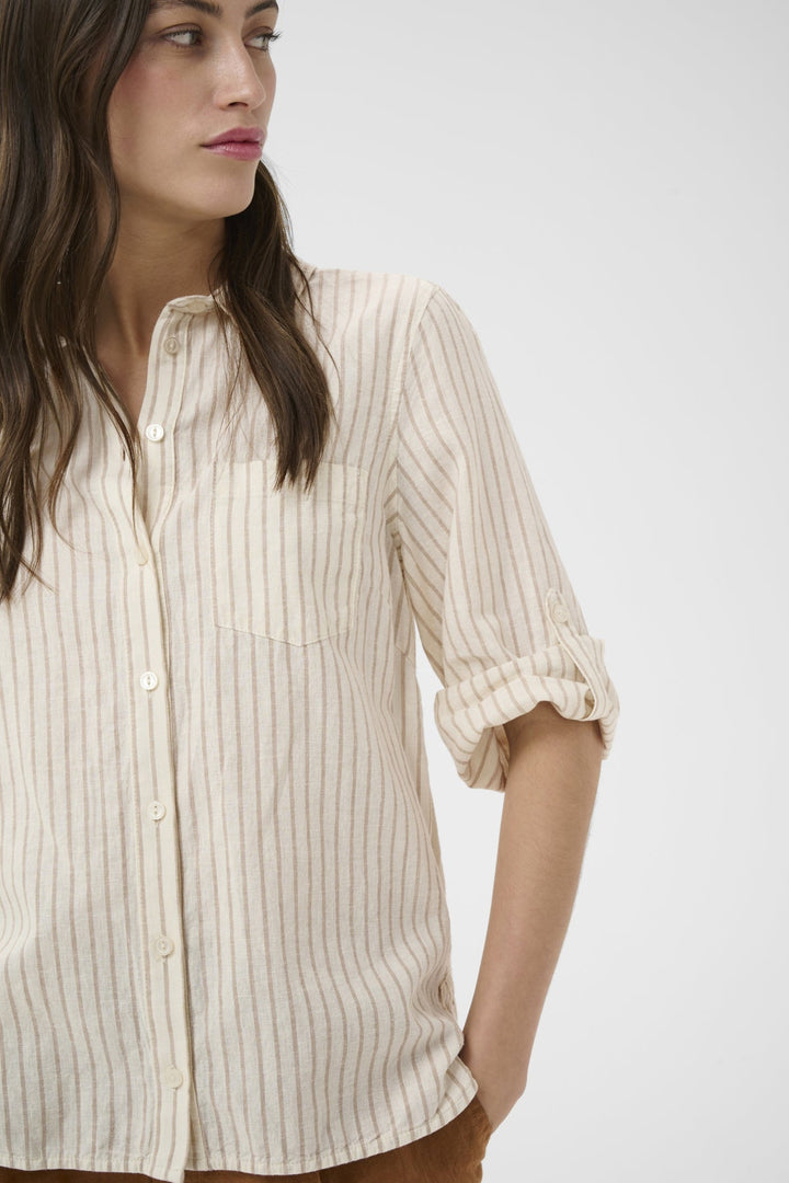 Cindie Shirt Neutral Stripe | Skjorter og bluser | Smuk