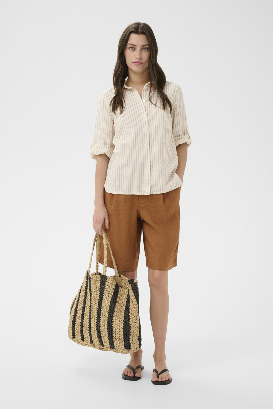 Cindie Shirt Neutral Stripe | Skjorter og bluser | Smuk