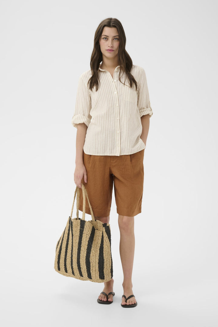 Cindie Shirt Neutral Stripe | Skjorter og bluser | Smuk