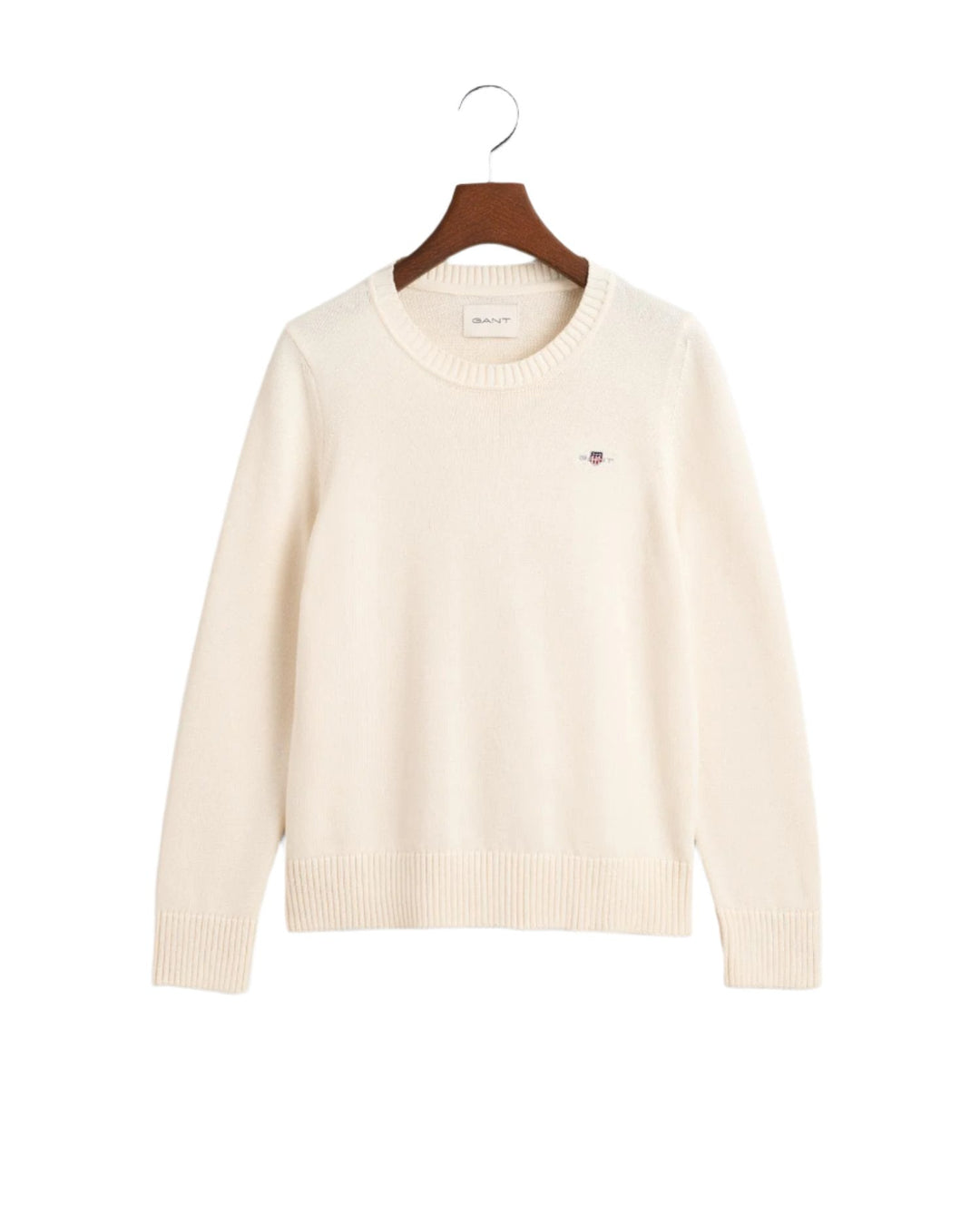 Classic Cotton Crew Neck Sweater Cream | Genser | Smuk - Dameklær på nett