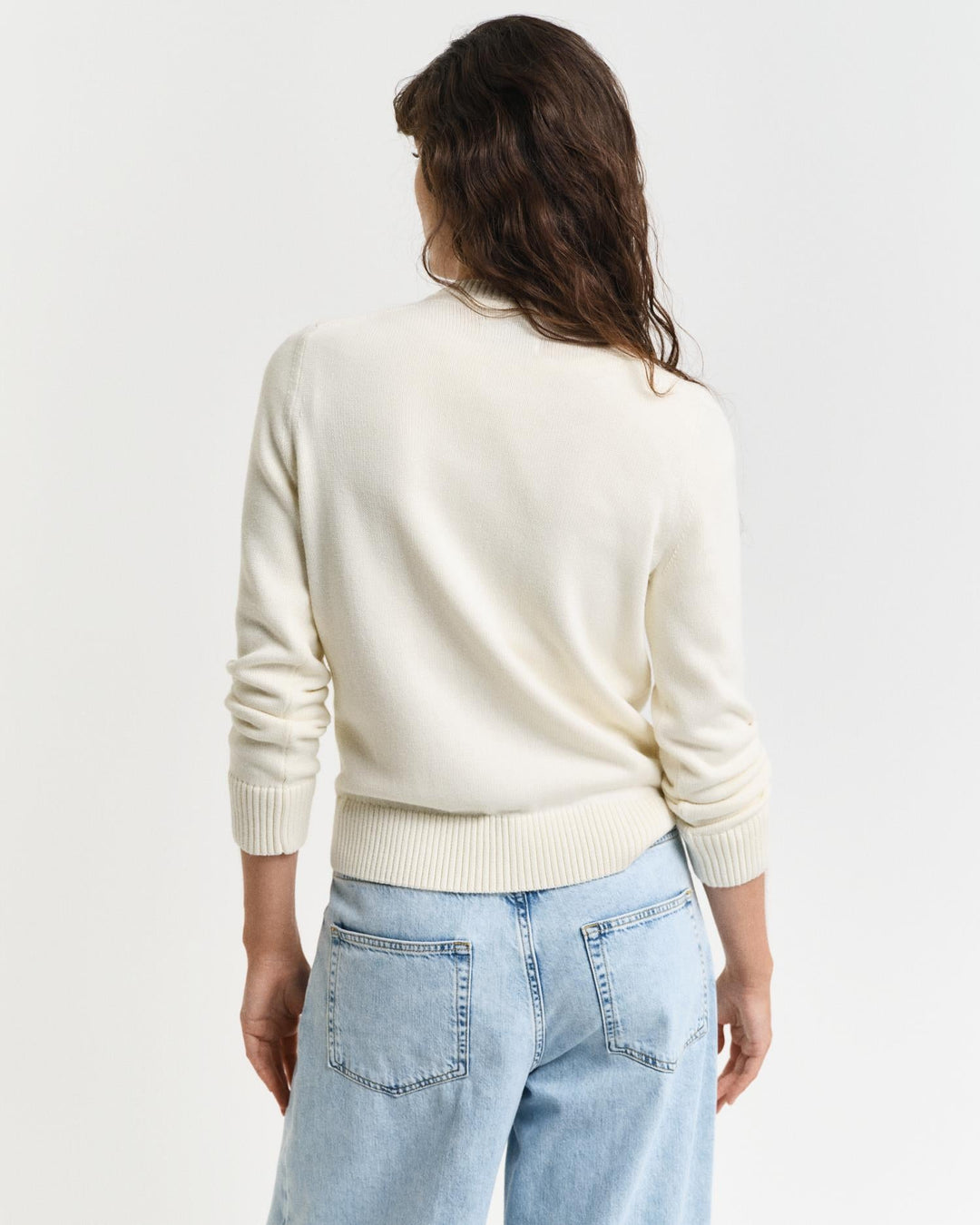 Classic Cotton Crew Neck Sweater Cream | Genser | Smuk - Dameklær på nett