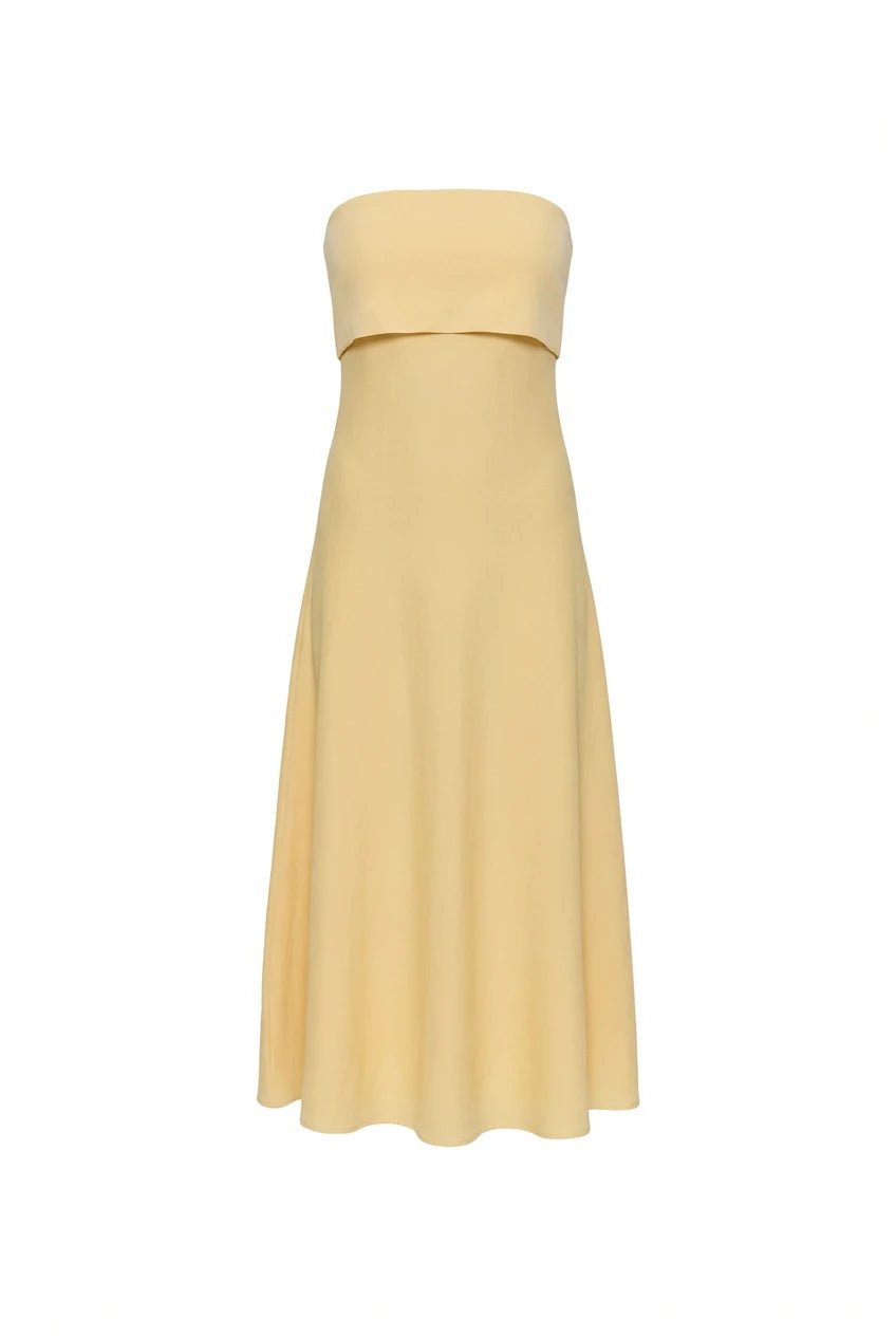 Clementina Midi Dress Butter Yellow | Kjoler | Smuk