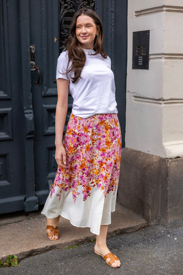 Cleo Hw Long Skirt Birch Cleo Print | Skjørt | Smuk - Dameklær på nett