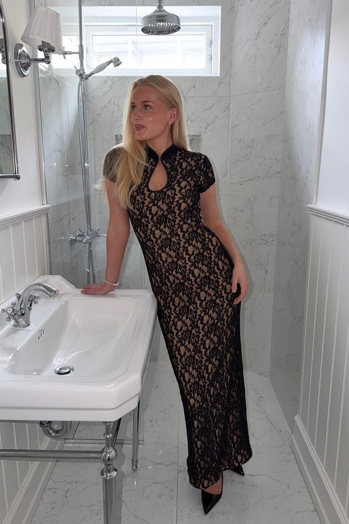 Cleo Long Dress Black Lace | Kjoler | Smuk