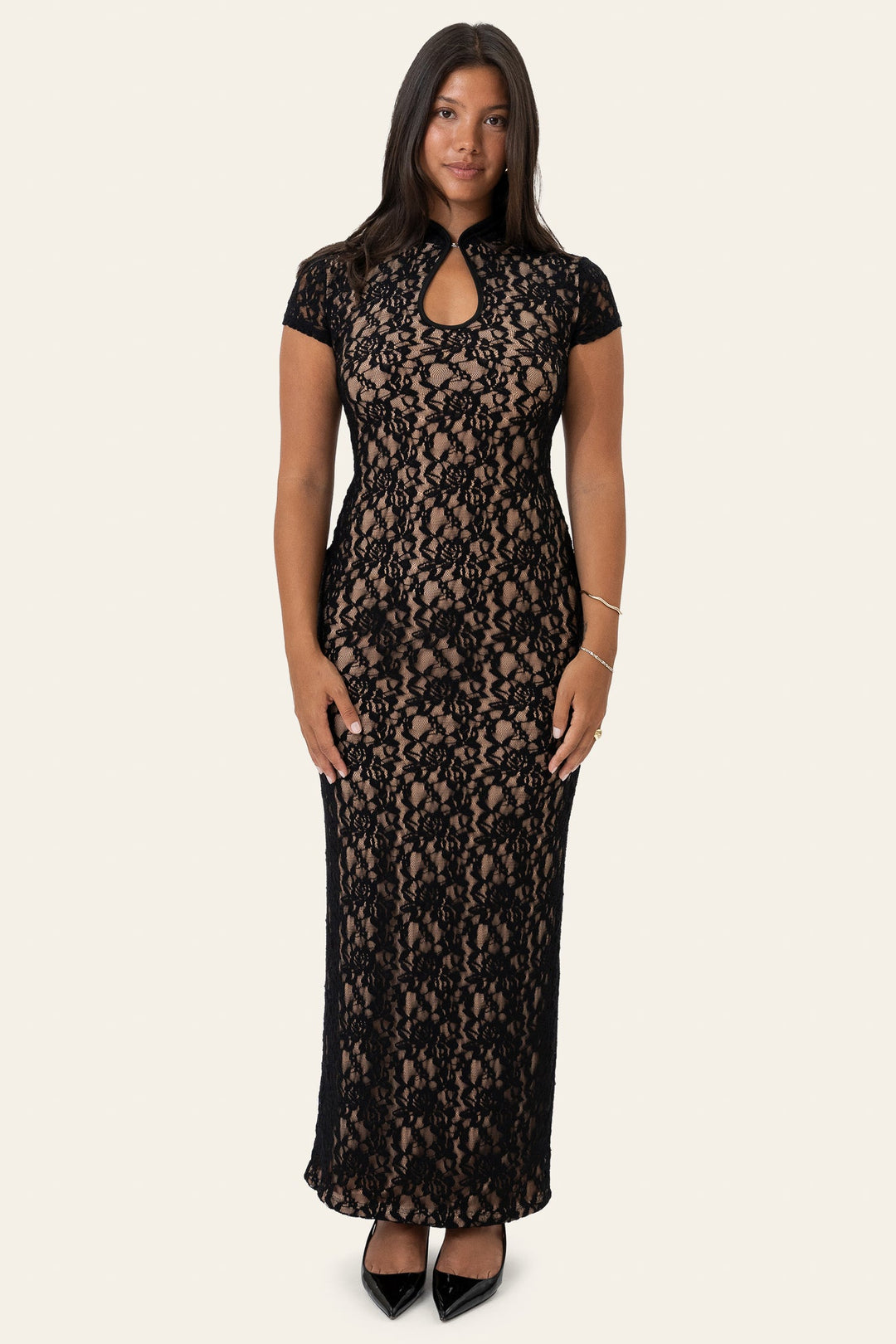 Cleo Long Dress Black Lace | Kjoler | Smuk