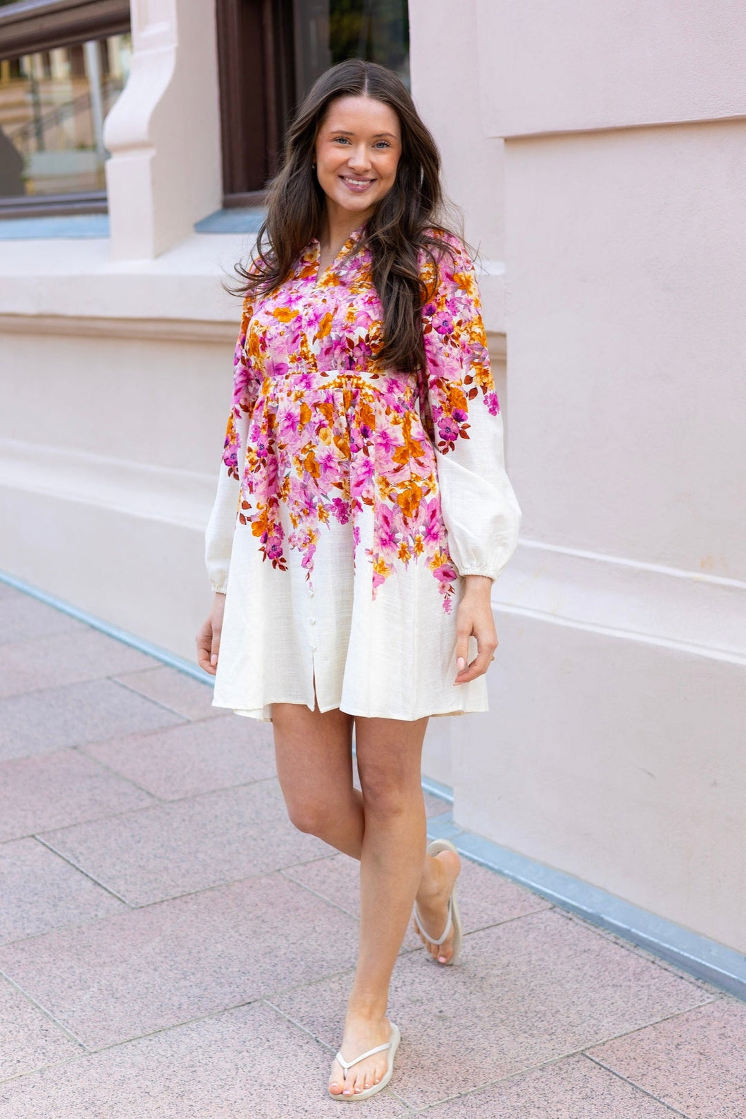 Cleo Ls Dress Birch Cleo Print | Kjoler | Smuk - Dameklær på nett