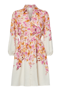 Cleo Ls Dress Birch Cleo Print