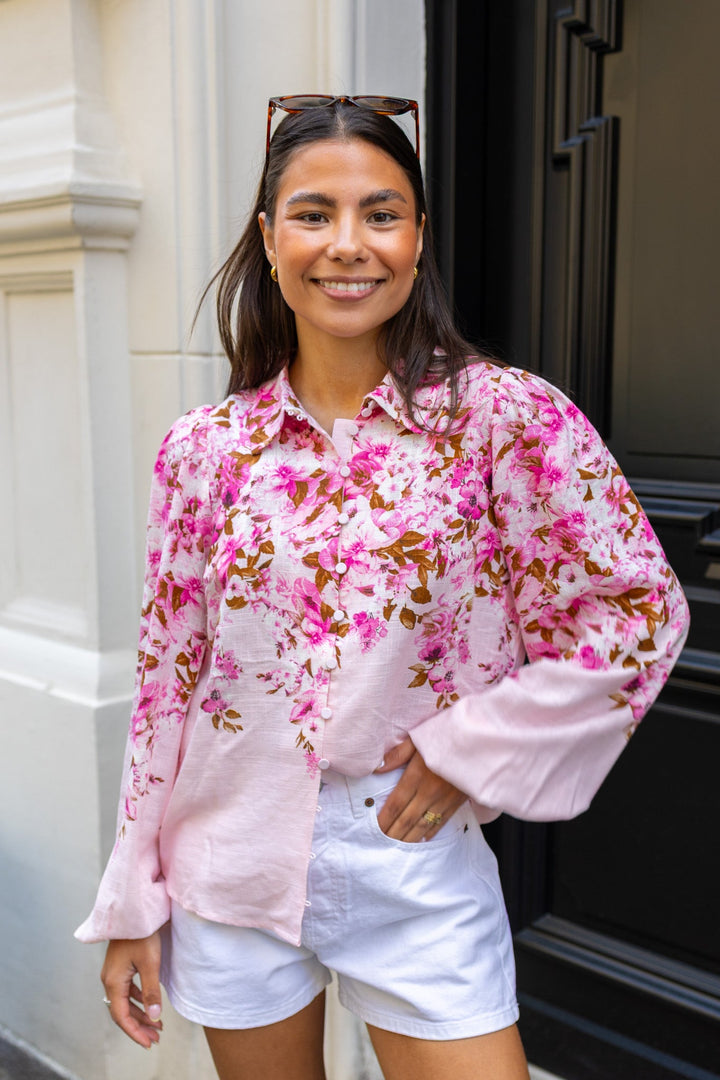 Cleo Ls Shirt Pale Lilac Cleo Print | Skjorter og bluser | Smuk