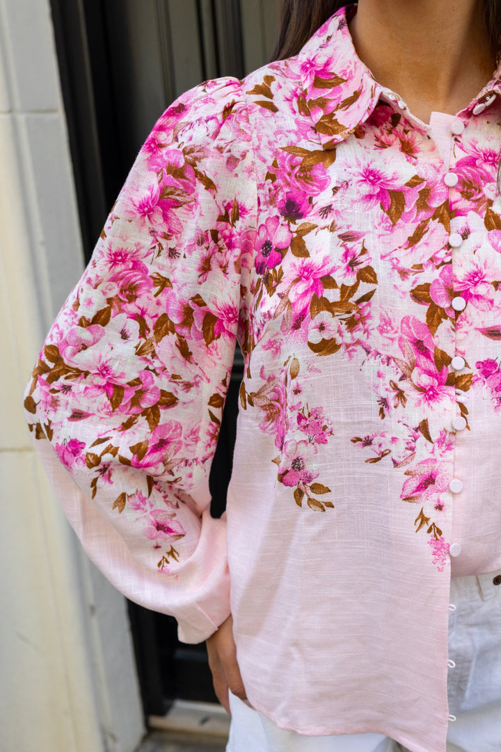 Cleo Ls Shirt Pale Lilac Cleo Print | Skjorter og bluser | Smuk