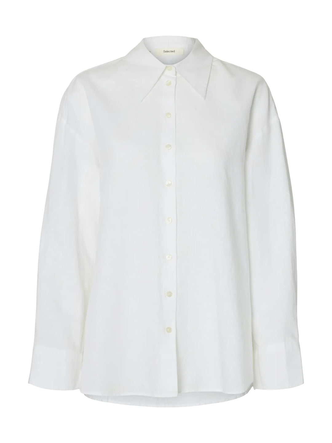 Cleo Oversize Linen Blend Shirt Bright White | Skjorter og bluser | Smuk