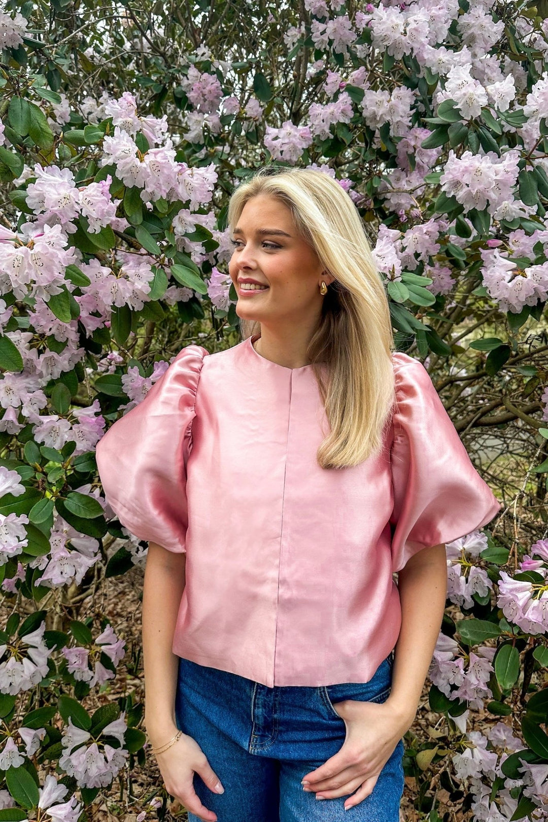 Cleo Pouf Sleeve Blouse Blush | Skjorter og bluser | Smuk - Dameklær på nett