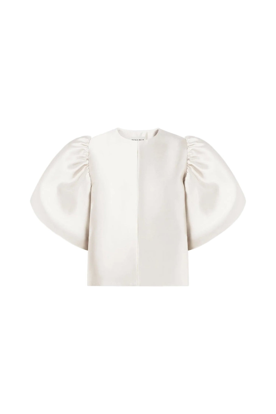 Cleo Puff-Sleeve Satin Blouse Ivory | Skjorter og bluser | Smuk