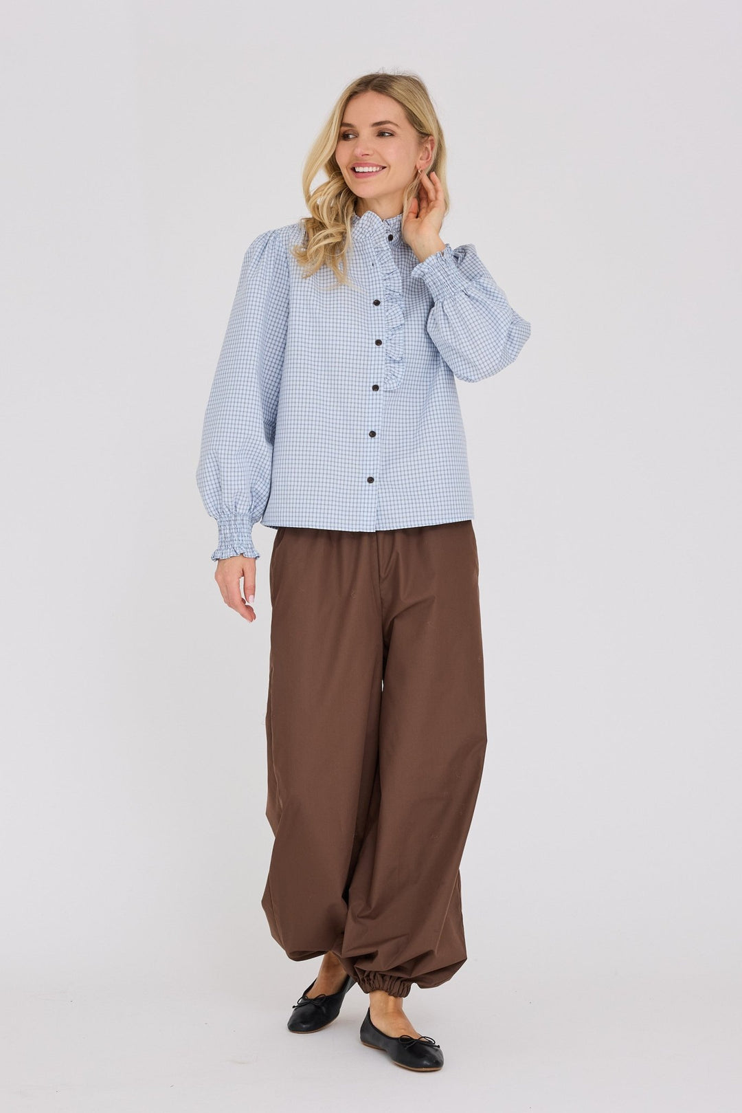 Clova Check Shirt Light Blue | Skjorter og bluser | Smuk