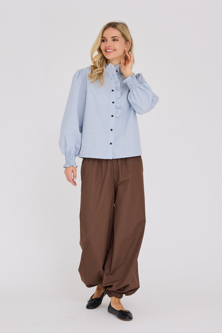Clova Check Shirt Light Blue | Skjorter og bluser | Smuk
