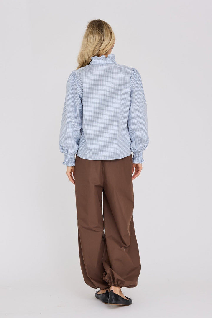 Clova Check Shirt Light Blue | Skjorter og bluser | Smuk