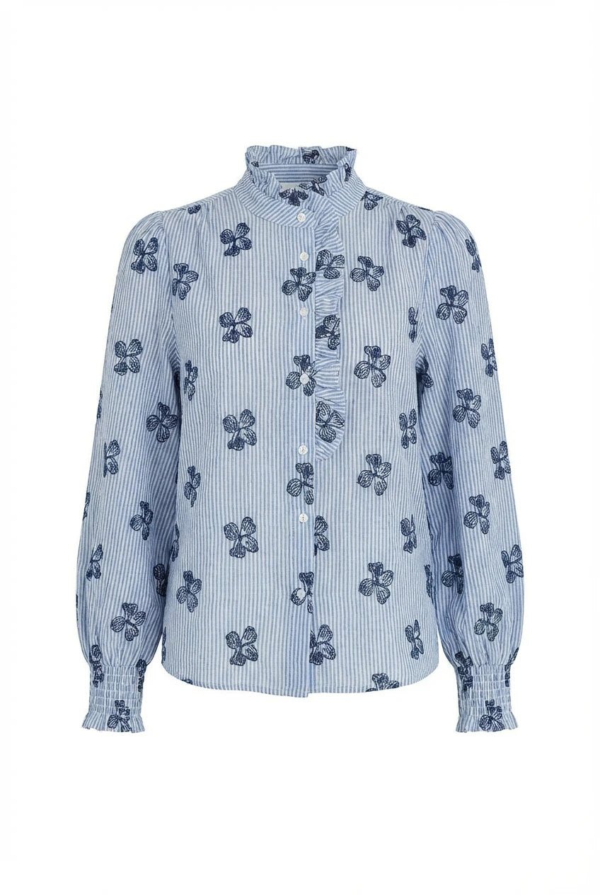 Clova Shirt Blue/White | Skjorter og bluser | Smuk