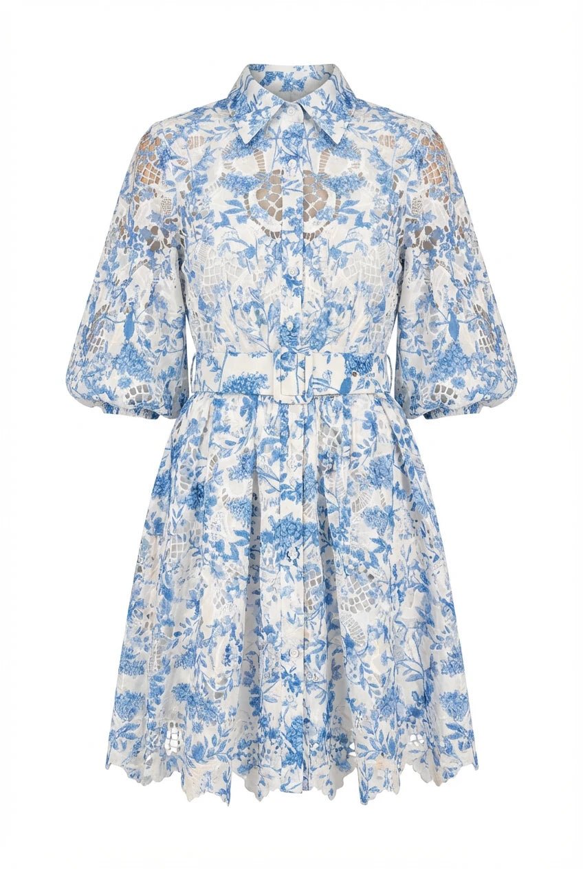 Clover Embroidery Dress Blue | Kjoler | Smuk