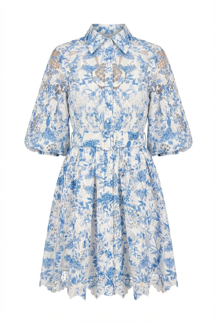 Clover Embroidery Dress Blue | Kjoler | Smuk