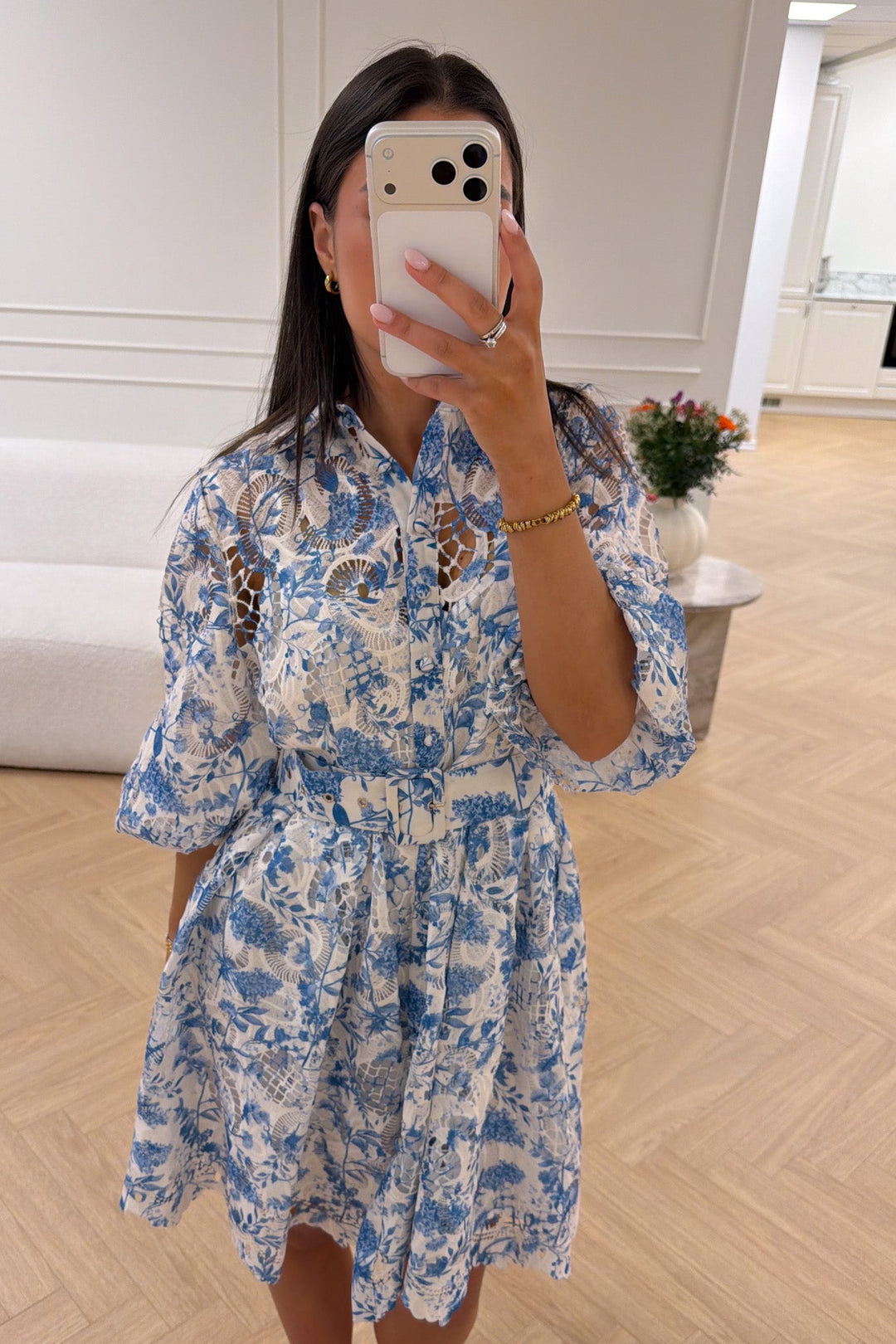 Clover Embroidery Dress Blue | Kjoler | Smuk