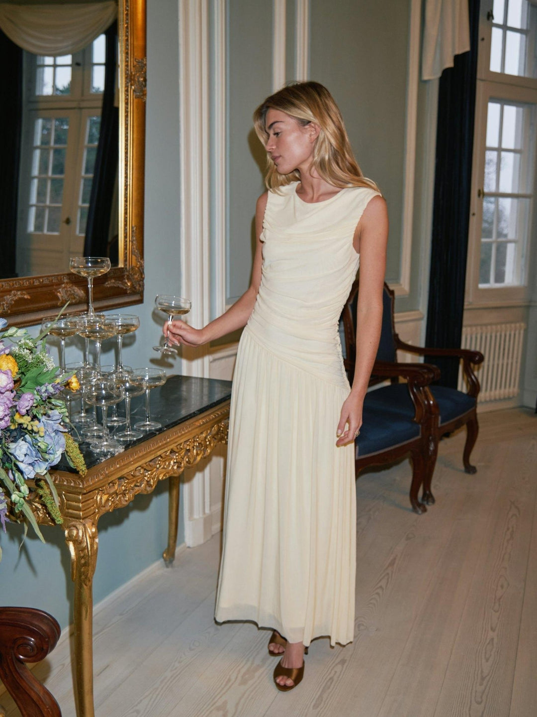Cludine Mesh Dress Light Yellow | Kjoler | Smuk