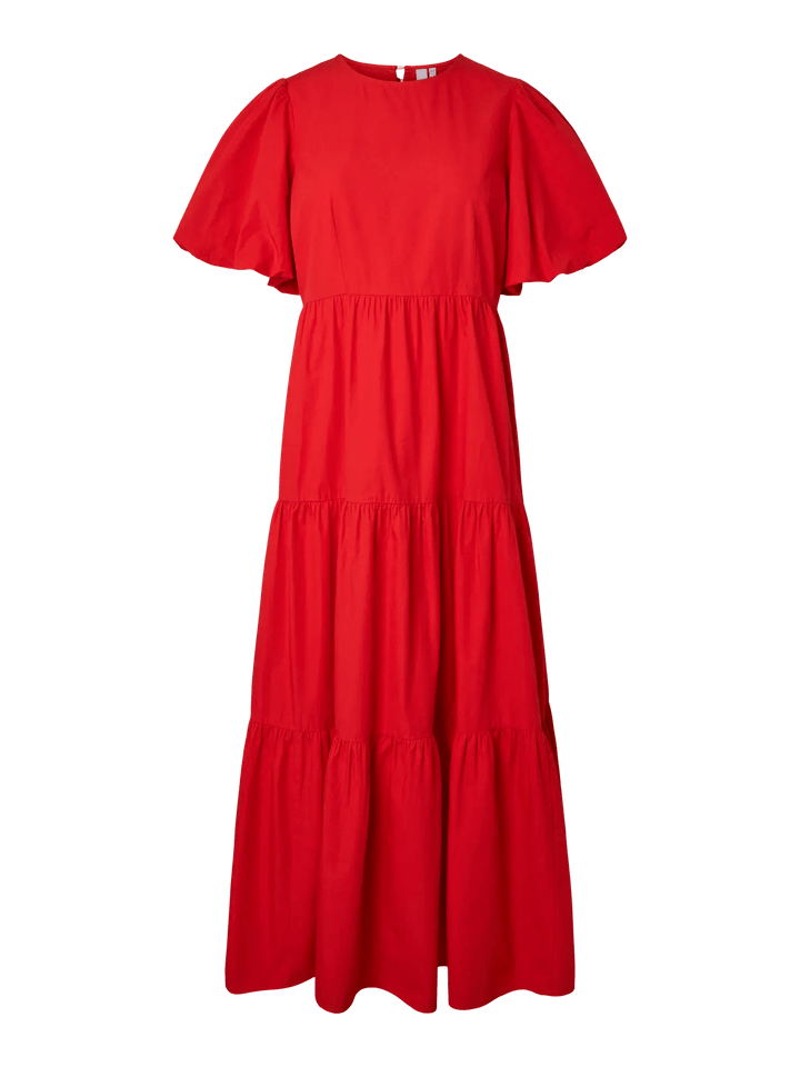 Colea Ss Ankle Dress Fiery Red | Kjoler | Smuk